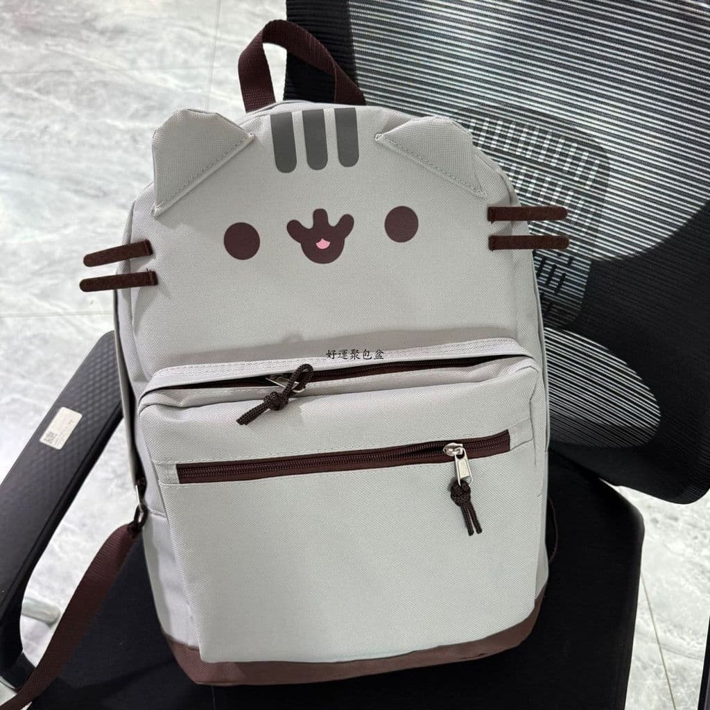 Mochila Escolar de Ombro Duplo Big Cat, Grande Capacidade, Múltiplos Compartimentos, Design de Desenho Animado, Lona, Ur