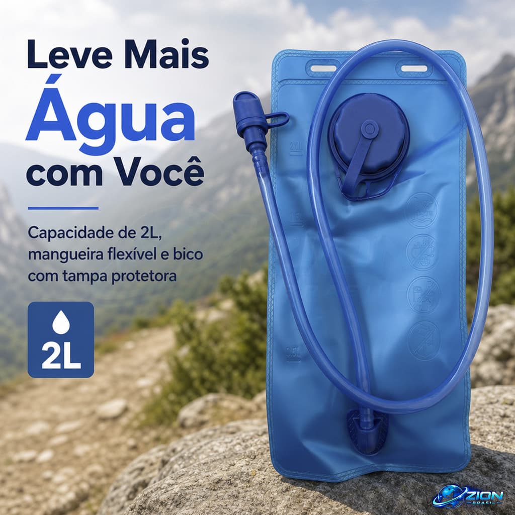 Bolsa De Água 2L Para Mochila De Hidratação Com Mangueira Trilha Camping Bike Ciclismo