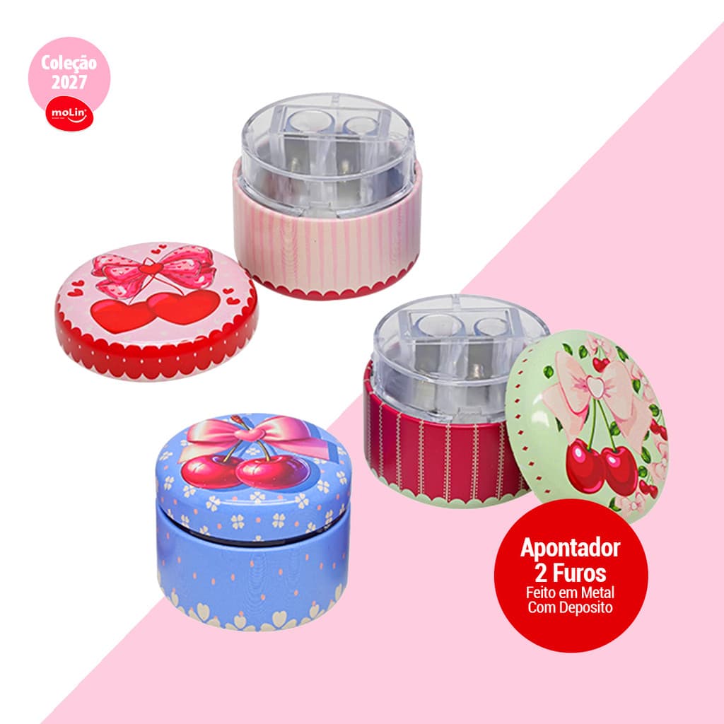 Apontador Metalico Love My Cherry Molin Unid