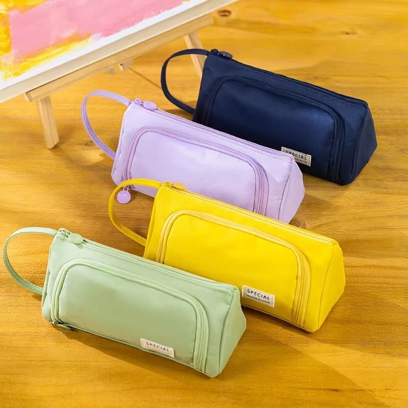 Caneta De Tecido Angoo Oxford Bolsa Lápis Caso Grande Capacidade Com Alça De Armazenamento À Prova D'água Vários Slots