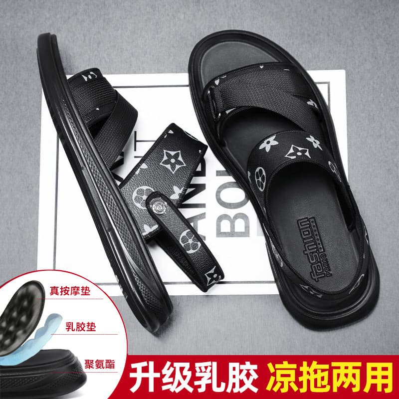 Sandálias masculinas 2026 verão novo estilo na moda Casual sandálias ao ar livre sapatos de praia de dupla utilização ao