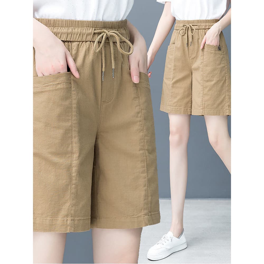 Lee Pick-up desconto roupas femininas calças cortadas femininas soltas novo estilo cintura alta Casual algodão linho cal