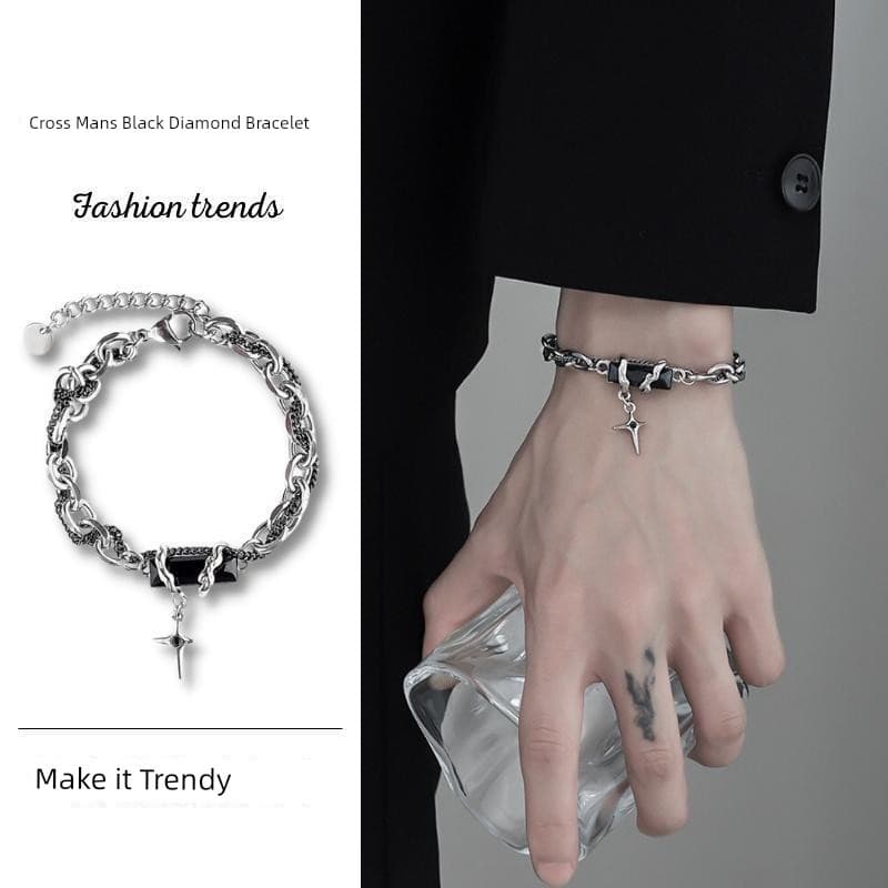 pulseira masculina pulseira Pulseira masculina luz luxo nicho requintado rua Wear acessórios feminino High-End titânio a