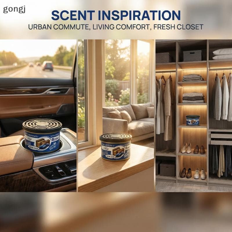 [gongj] Ambientador De Carro Em Madeira Enlatada Blo Fragrância Remove Odor Interior Do Desodorizador Perfumado Permanen