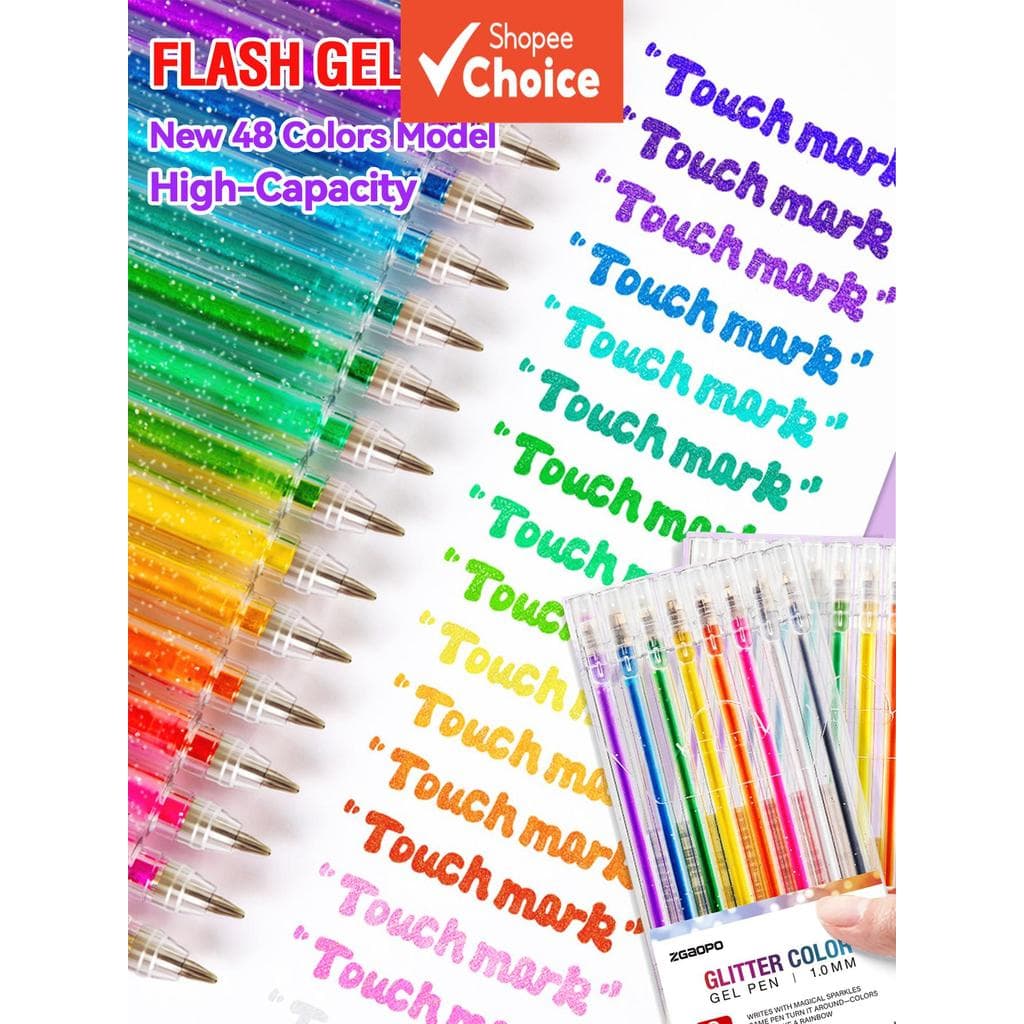 Canetas De Gel Brilhantes 1.0mm Marcadores De Marca-Texto Suaves De Secagem Rápida Para Registro No Diário Infantil Ader
