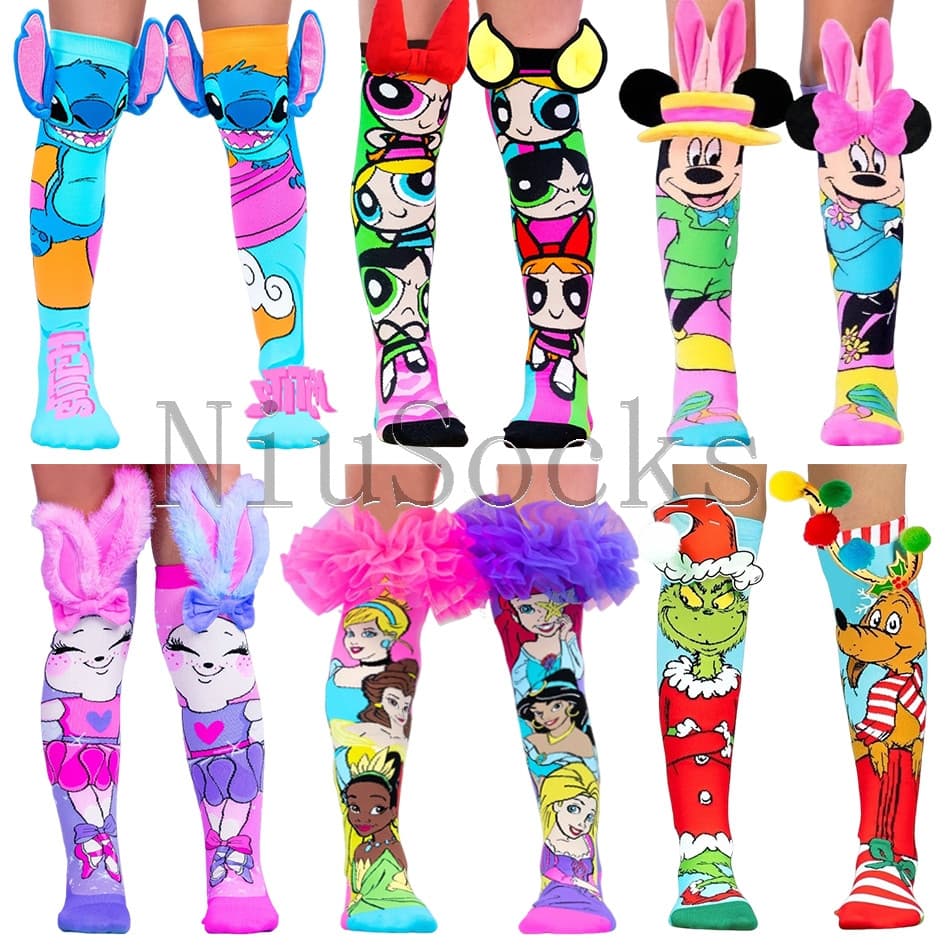 Crazy Socks Cartoon 3D Kids Meias Quentes Respiráveis Presentes De Feriado Para Todas As Estações