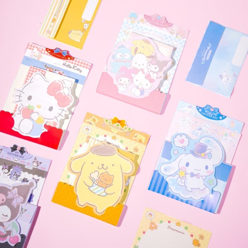 Conjunto de adesivos de papelaria de Envelope de desenho animado japonês arco abraço combinação multifuncional estudante
