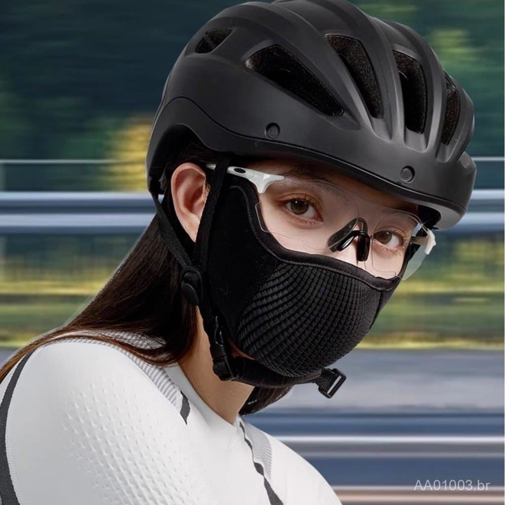 Máscara de ciclismo com proteção solar, proteção UV, proteção para rosto e olhos, máscara facial respirável de seda gela