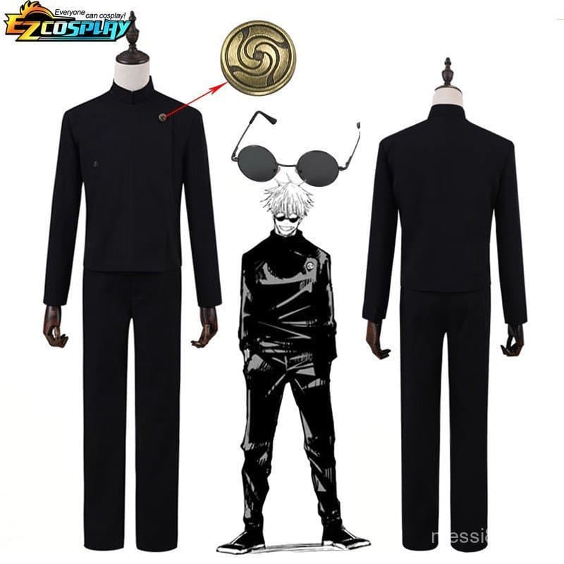 Fantasias de Cosplay de Jujutsu Kaisen Gojo Satoru com Peruca para Halloween UKC9 EHVH