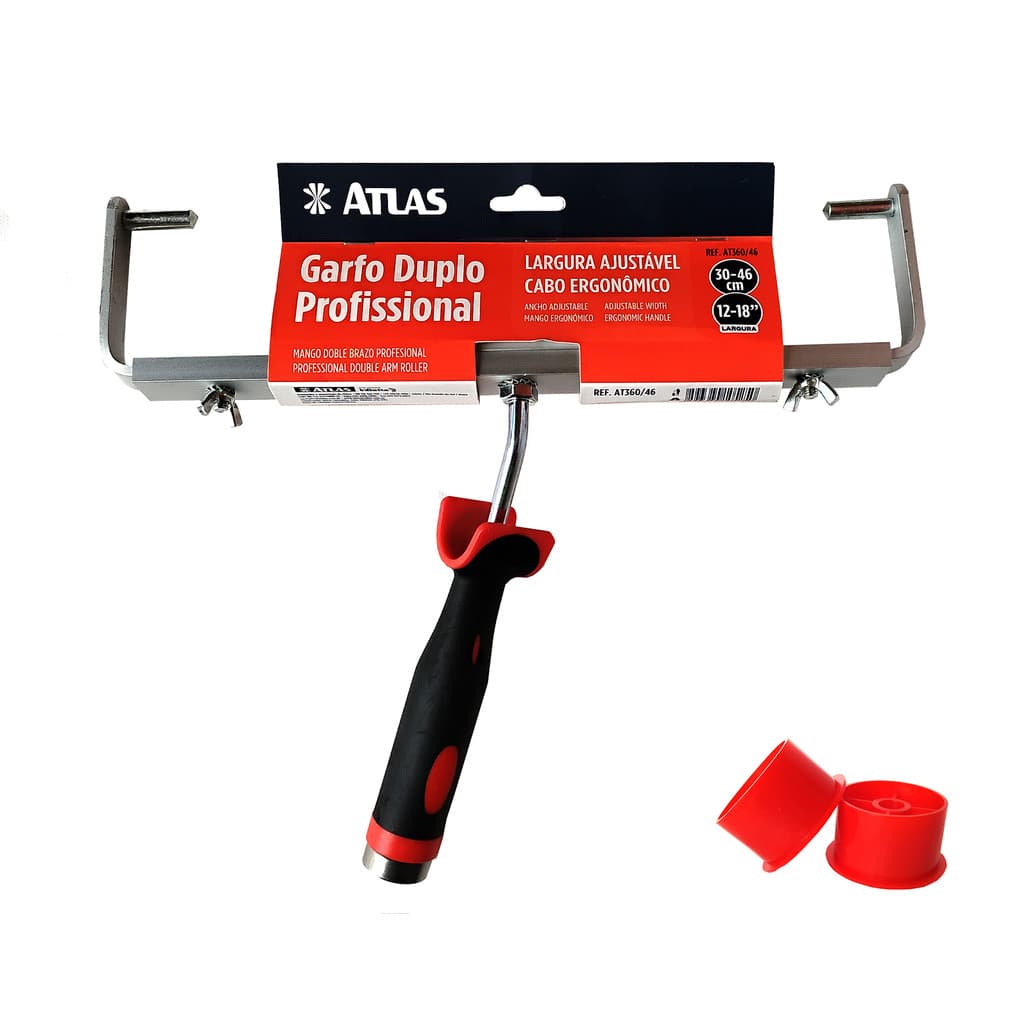 Kit Pintura Garfo Duplo Regulável + Rolo antigota atlas 46cm