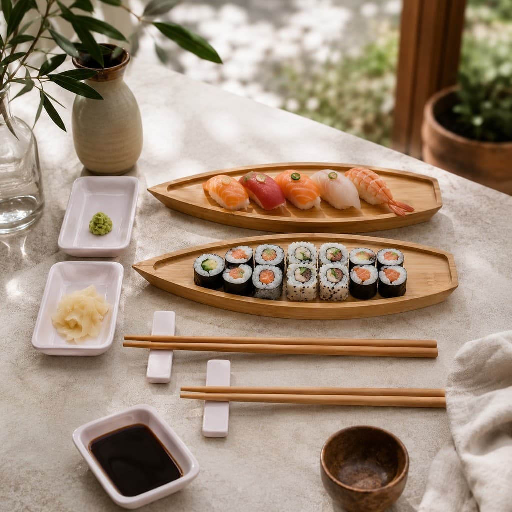 Conjunto 8 Peças para Sushi de Bambu Nagasaki Lyor