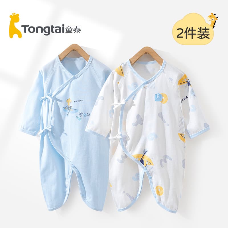 Tongtai roupas de verão para bebês recém-nascidos, roupas de verão de 0 março, ar condicionado, algodão puro, peça única