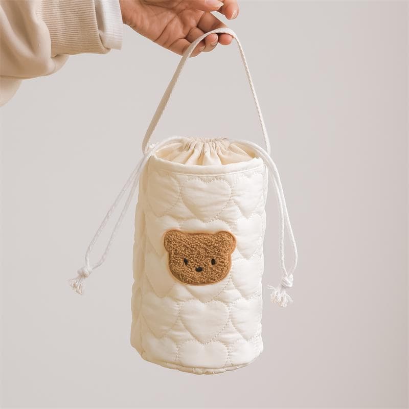 Coreano ins mesmo estilo carrinho de bebê saco de armazenamento bordado urso balde conveniente multifuncional bolsa de p