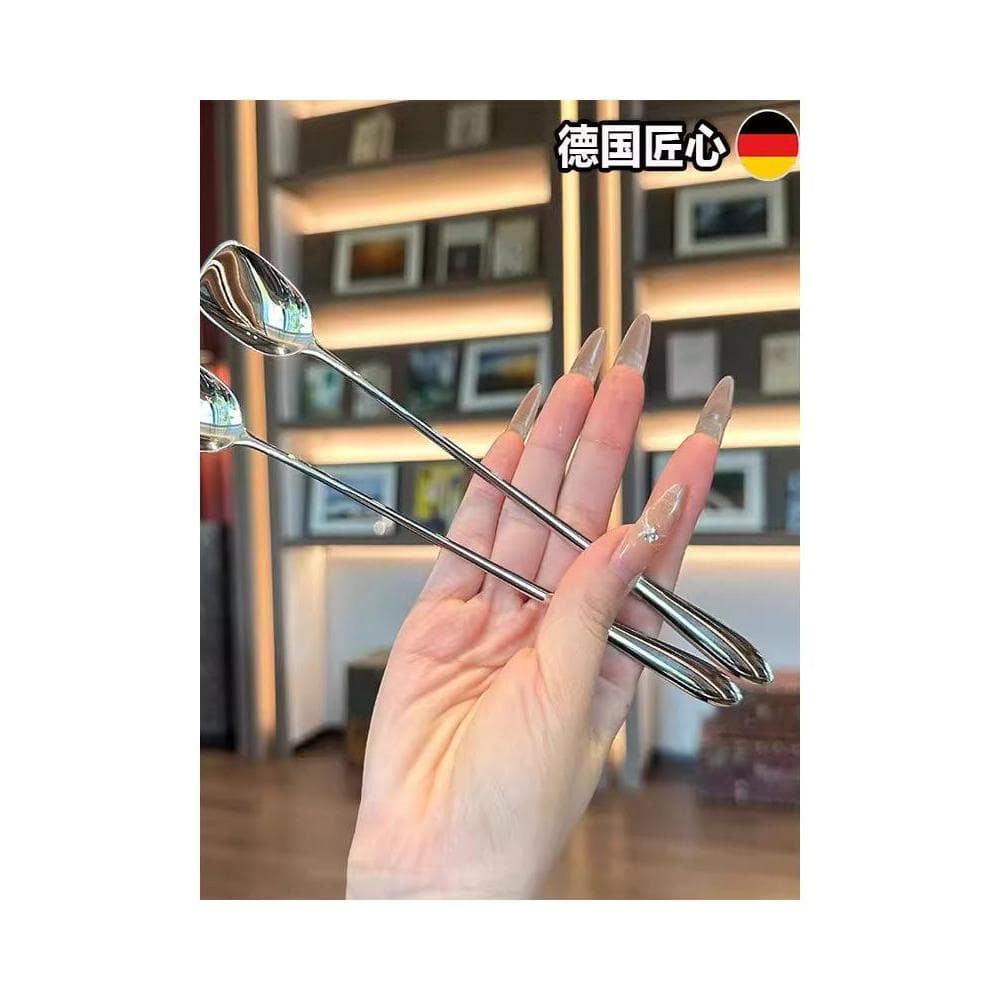 Nova marca [Boss's Own Light Luxury] Colher de agitação de aço inoxidável Gelo Mais Colher de agitação de mel Colher de