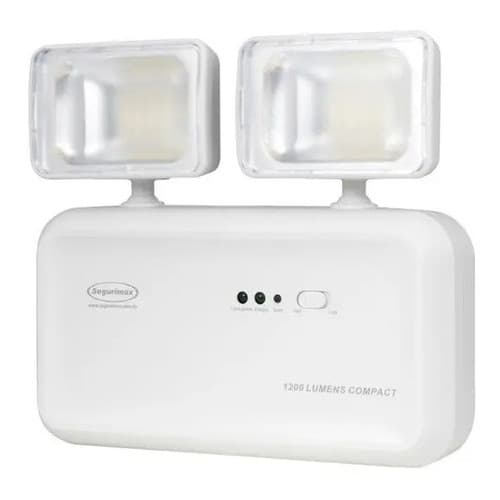 Luminária De Emergência Bloco 2 Faróis 1200 Lúmens Segurimax Cor Branco 127/220v