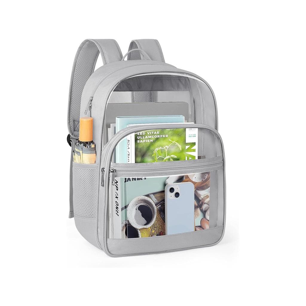 Frente traseira transparente mochila feminina grande capacidade estudante mochila júnior escola secundária Campus mascul