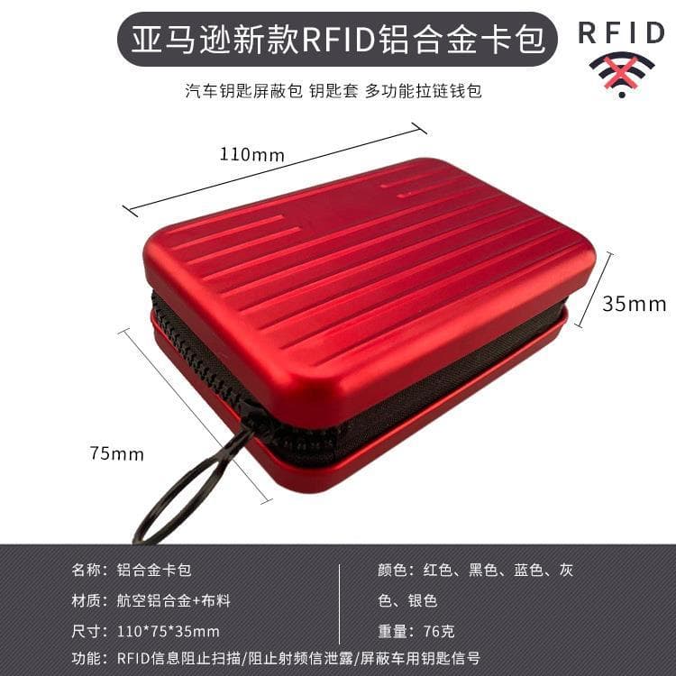 Em destaque Novo estilo RFID porta-cartões de liga de alumínio Bolsa protetora para chave de carro Porta-chaves Função d