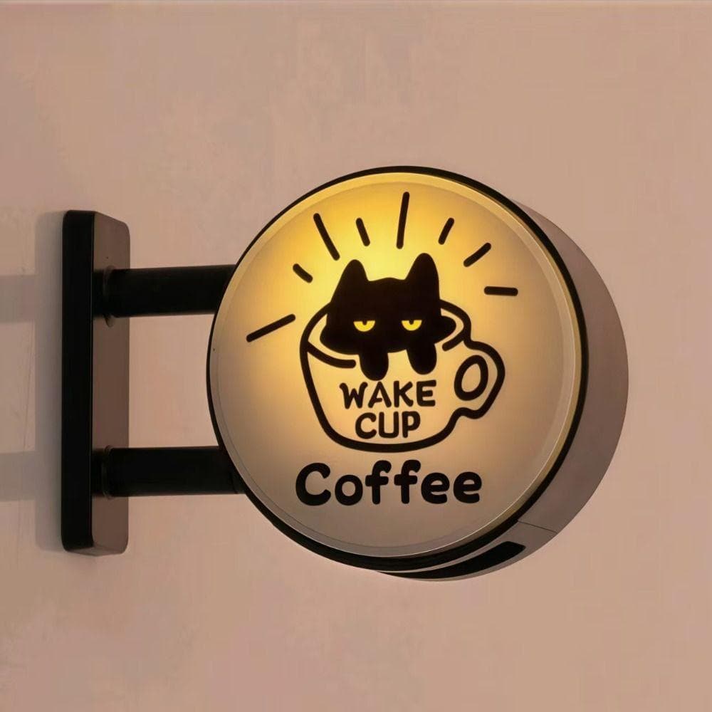 Sinal De Luz De Canto De Café   , Geladeira Brilhante Estilo Retrô , Mini Caixa Luminosa Suave