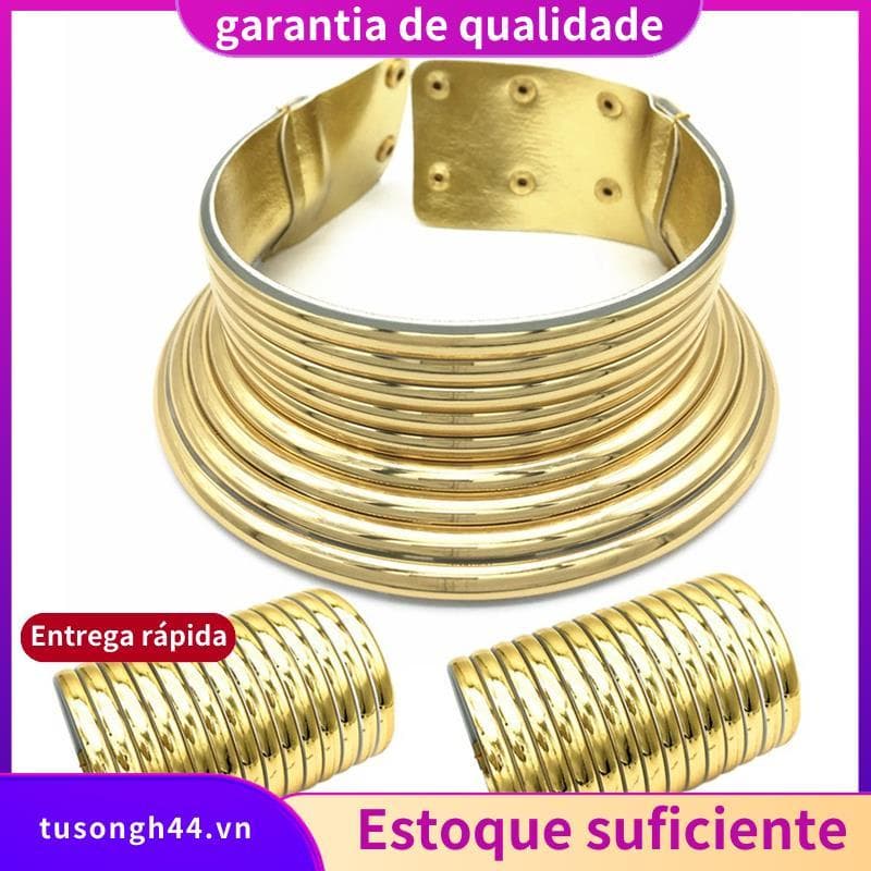 Conjuntos De Joias De Colar Africano Pulseira Exagerada De Duas Mãos jimarnoldbr