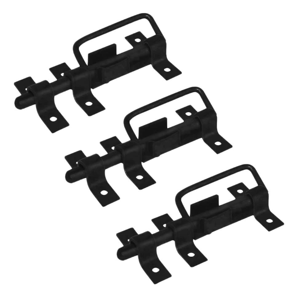 Kit 3 Trincos c/ Alça Para Portão e Porteira Aço Preto 200mm