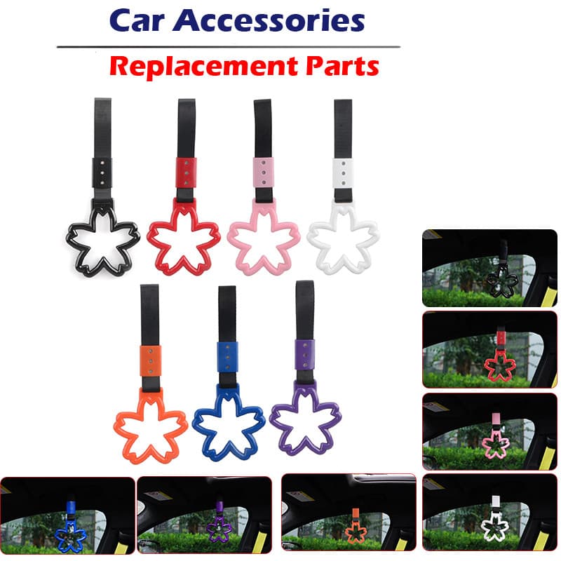 JDM Alça De Reboque De Carro Tsurikawa Anel De Mão Sakura Flor De Cerejeira Trem Ônibus Aviso Loop