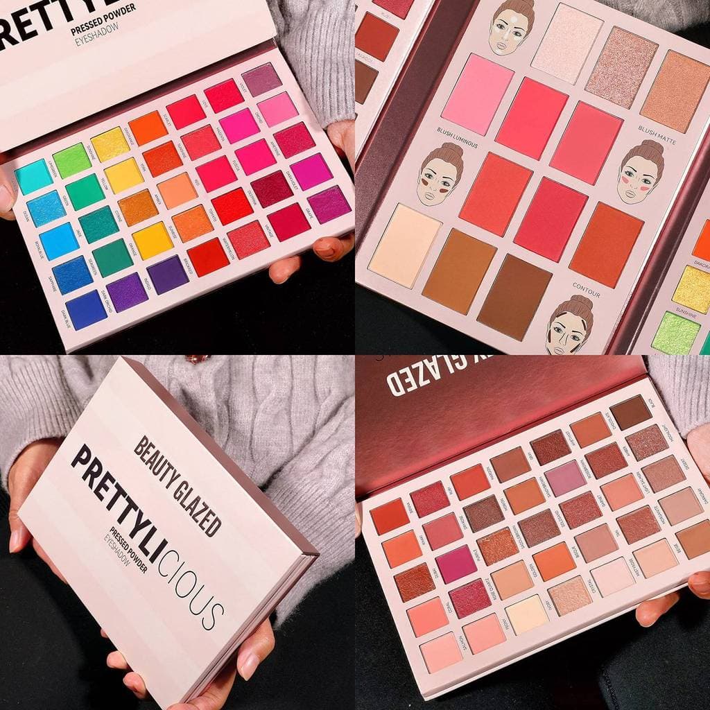 Paleta de sombras vitrificadas de beleza genuína, 82 cores, novo estilo, série multicolorida, Blush, reparação de alto b