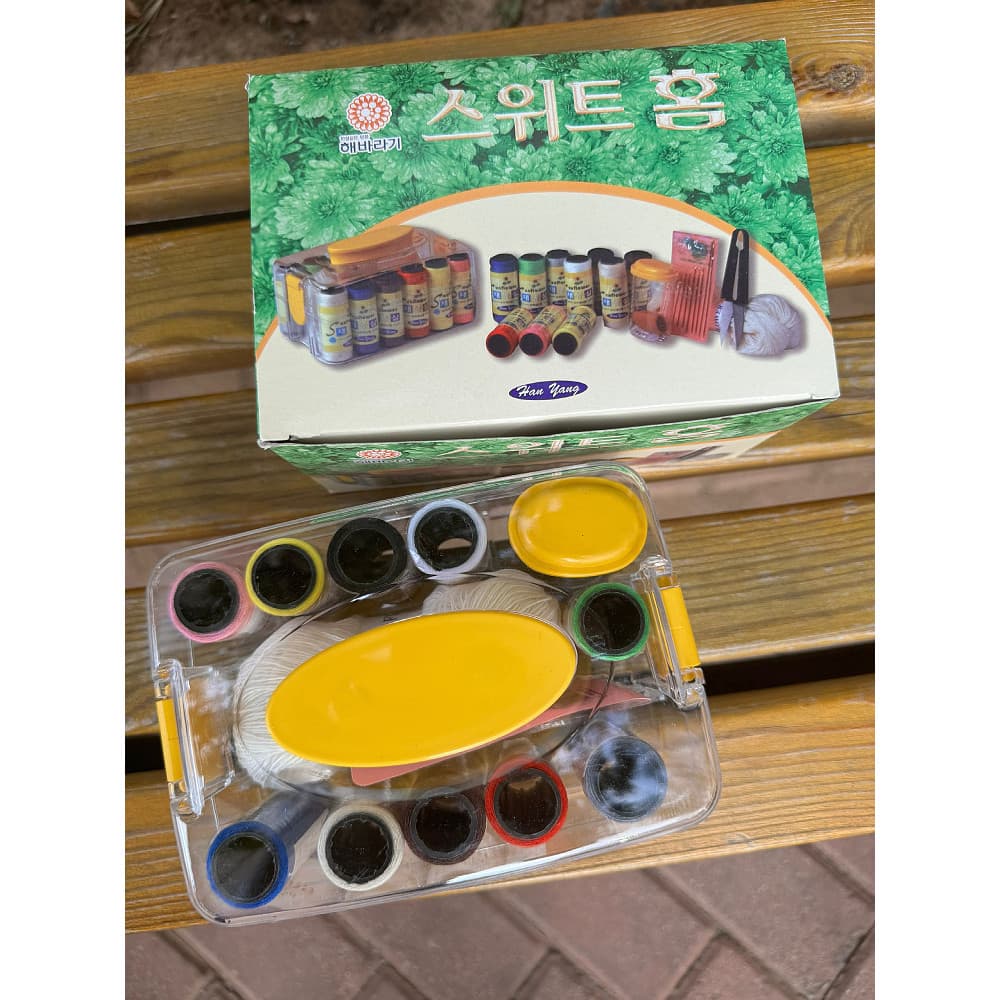 Coreia coreia kit de costura doméstica necessidades diárias kit de costura importado Super econômico cor caixa de costur