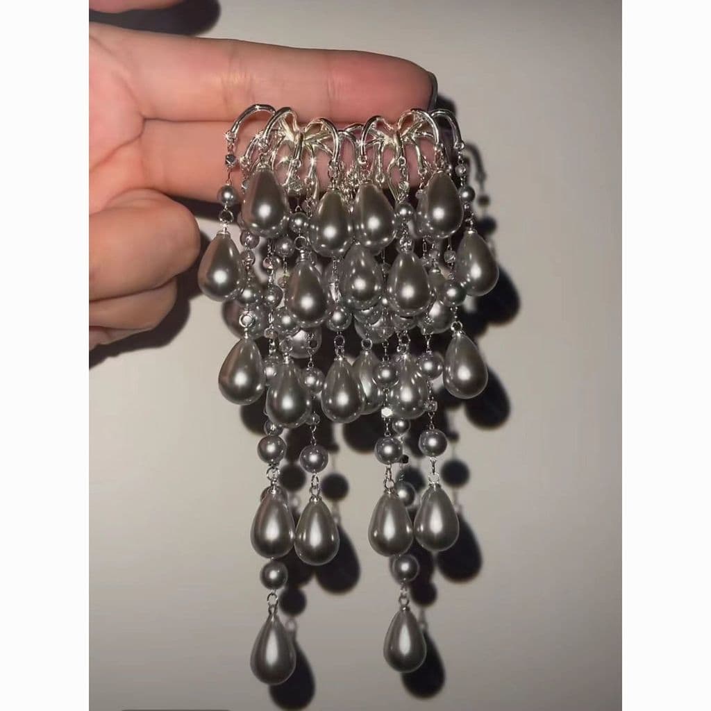 Europeu americano luz luxo indústria pesada gota de água borla brincos longos moda francesa elegante nicho Design brinco