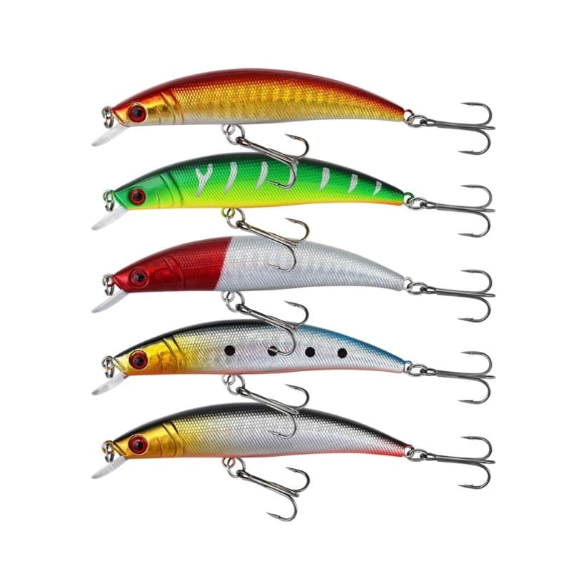 Treeling Peixe Olho Detalhe Jerkbait Iscas De Pesca Conjunto 5 88mm Fundição Artificial Para De Fluxo E Raso