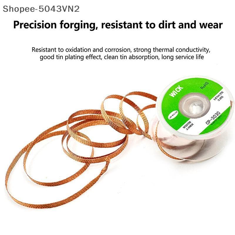 [RE] 5 PCS Desoldering Fio Trança Solda Malha Peças De Soldagem Baixo Resíduos Ferramenta Removedor De Lata De Sem Limpe