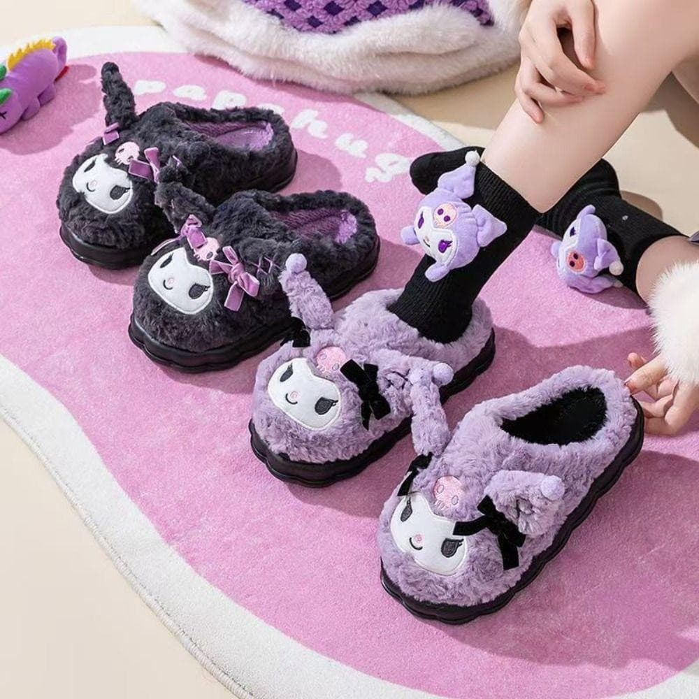 Chinelos de Pelúcia Femininos MISWINGDO, Sanrio Kuromi HYWX
