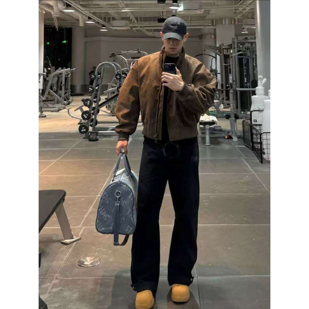 Primavera outono bonito jaqueta masculina ins High street street street Wear estilo Hong Kong estilo japonês versão core