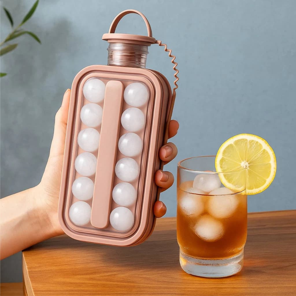 Forma de Gelo Garrafa Molde Cubo Recipiente Bebida Servir Água Suco Whisky Frasco Vasilha