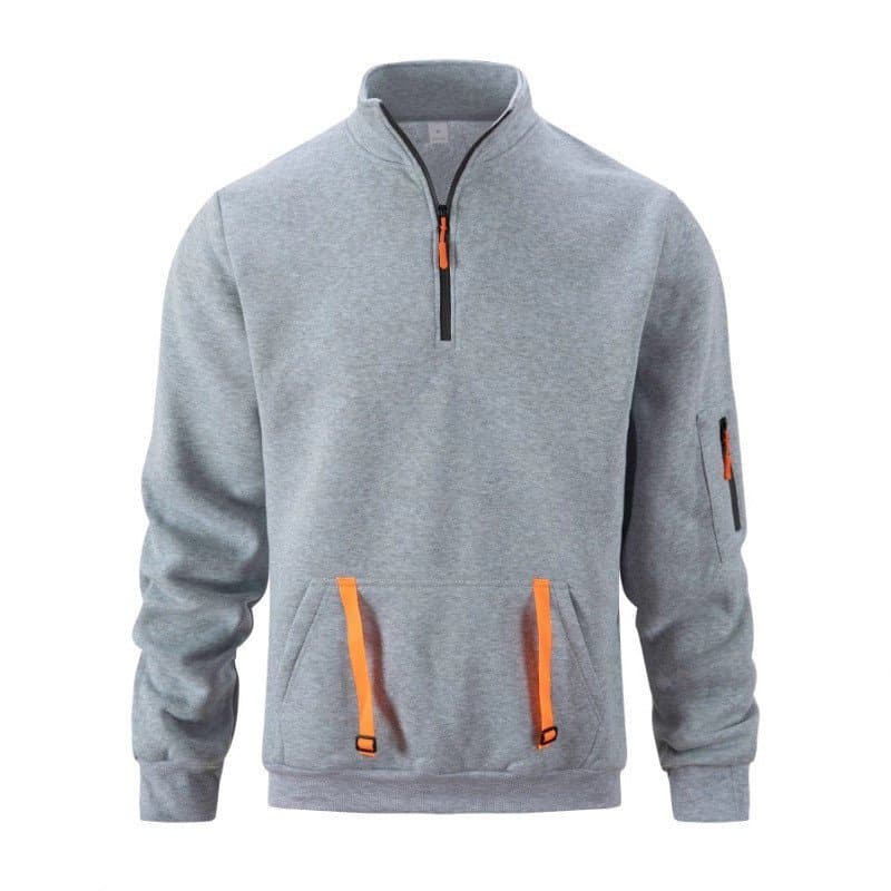 Europeu americano Cross-Border novo estilo moletom masculino moda Casual gola alta zíper moletom engrossado