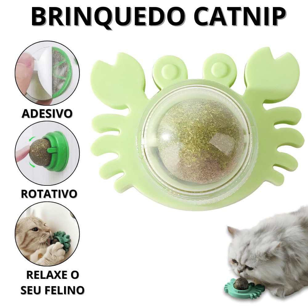 Brinquedo pet Catnip Para Gatos Erva Catinip Natural Interativo Pet Bolinha Adesiva Felino
