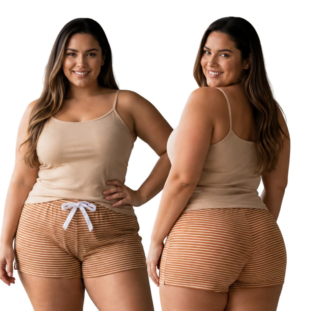 Conjunto Pijama EXG Feminino Luxo Baby Doll Composê Premium com modelagem leve e tecido macio para dormir bem