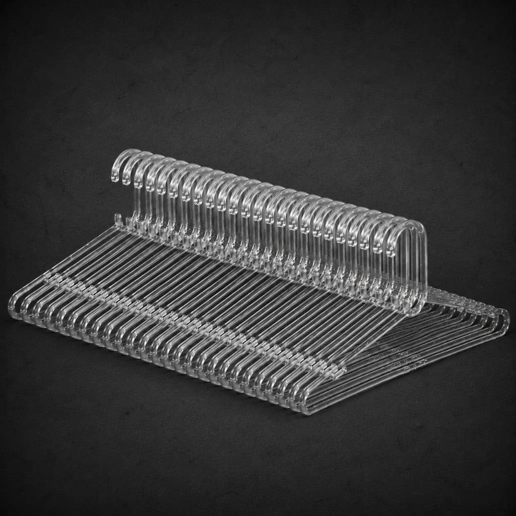 Kit 30 Cabides Transparentes de Acrílico Premium Cabides Resistentes para Todas as Roupas