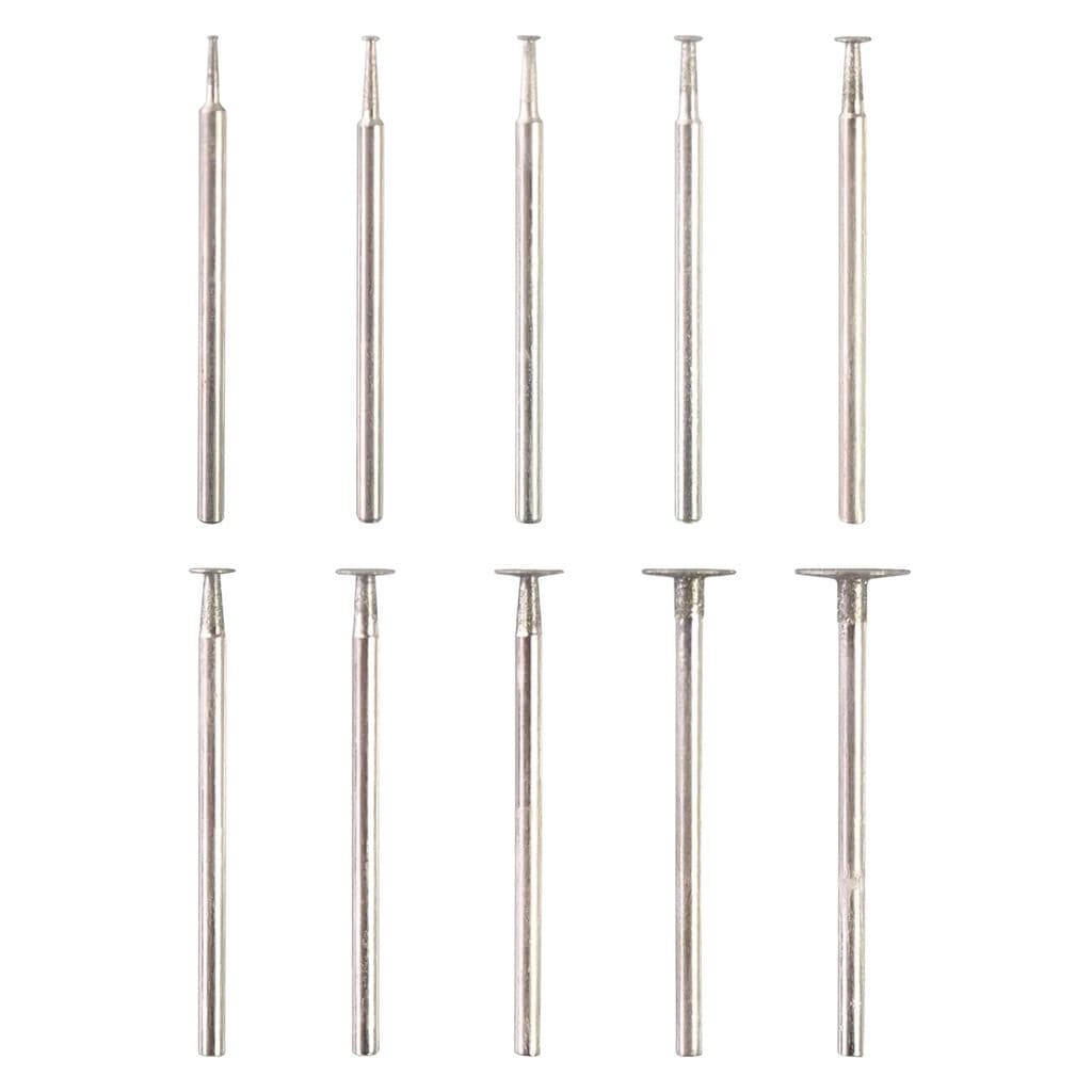AM ARROWMAX 10 peças de brocas de diamante em formato T - Haste de 3/32'' - Brocas de corte de canal mini montadas em di