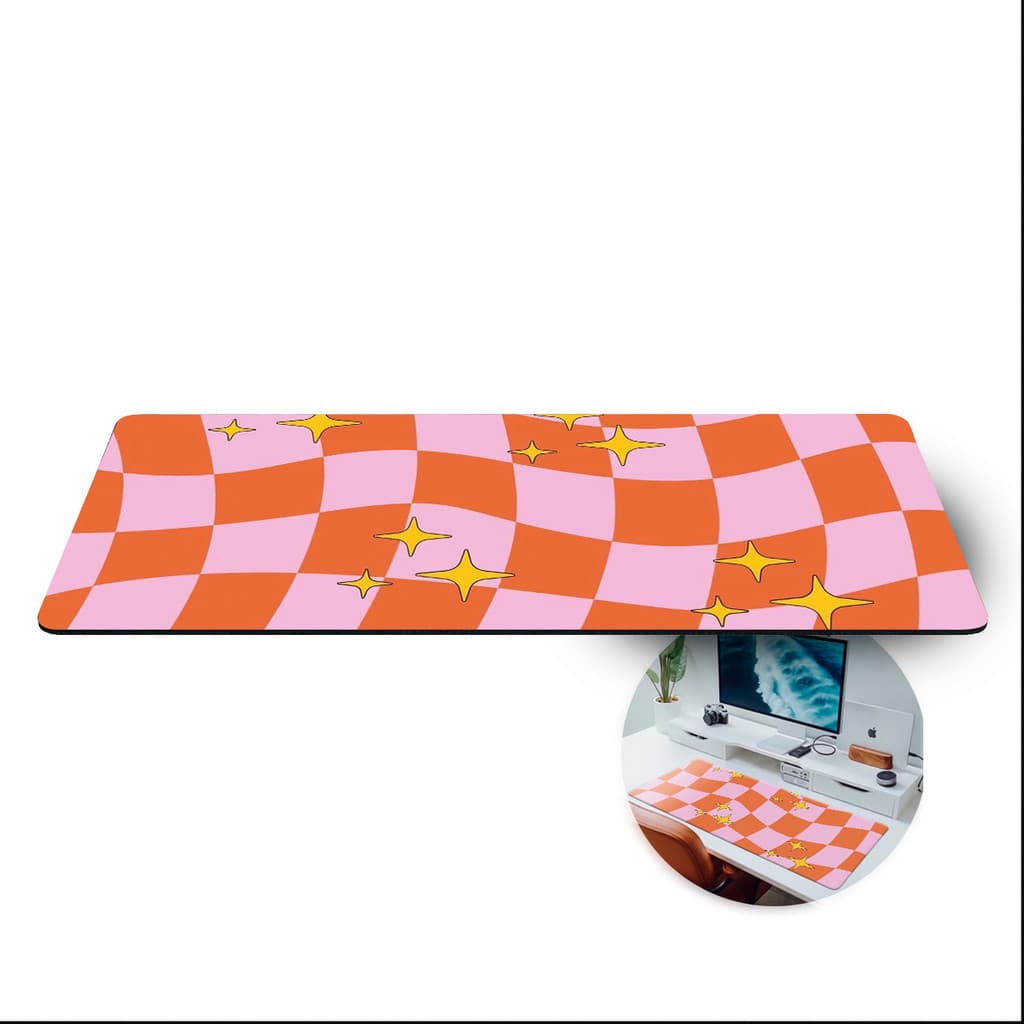 Mousepad 80x30 Gamer  Quadriculado Quadrado