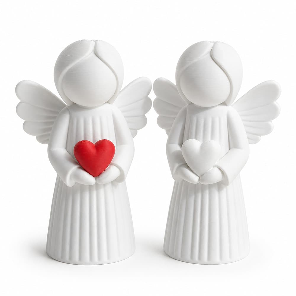Anjo Decorativo Com Coração Vermelho Impressão 3D Presente De Fé Para Mãe Avó Batizado