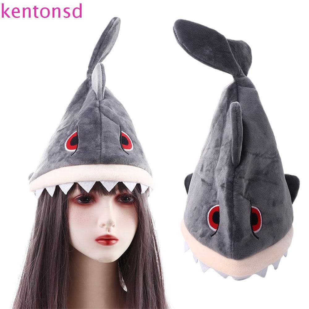 KENTONSD Cosplay Chapéu De Tubarão Aniversário Headwear Jogo Evento Traje De Halloween Inverno Quente Brinquedo De Pelúc