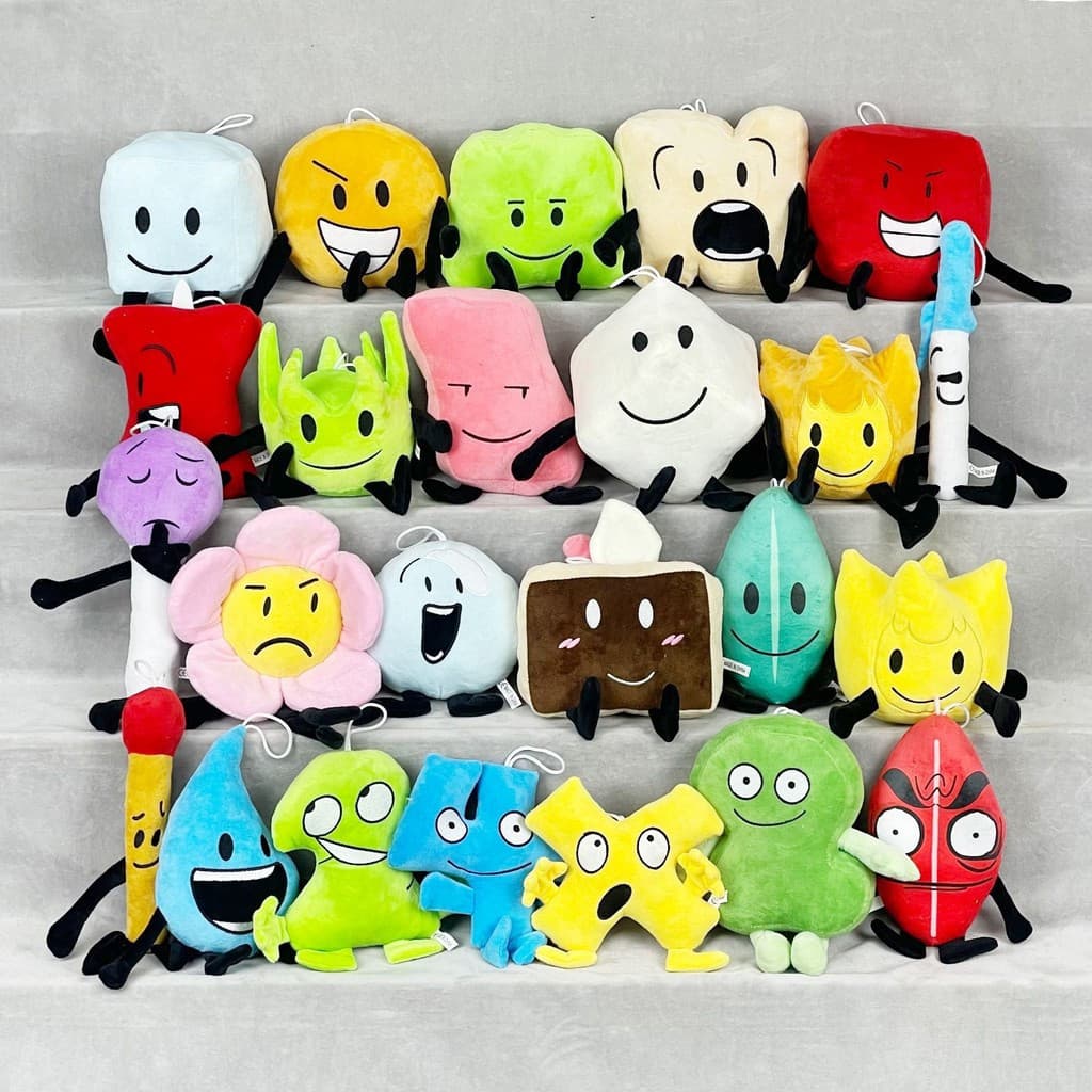Batalha Pela Ilha Dos Sonhos Brinquedos De Pelúcia BFDI 15o Aniversário Lce Cubo Rocky Esponjoso Flor Bolha Frondosa Fog