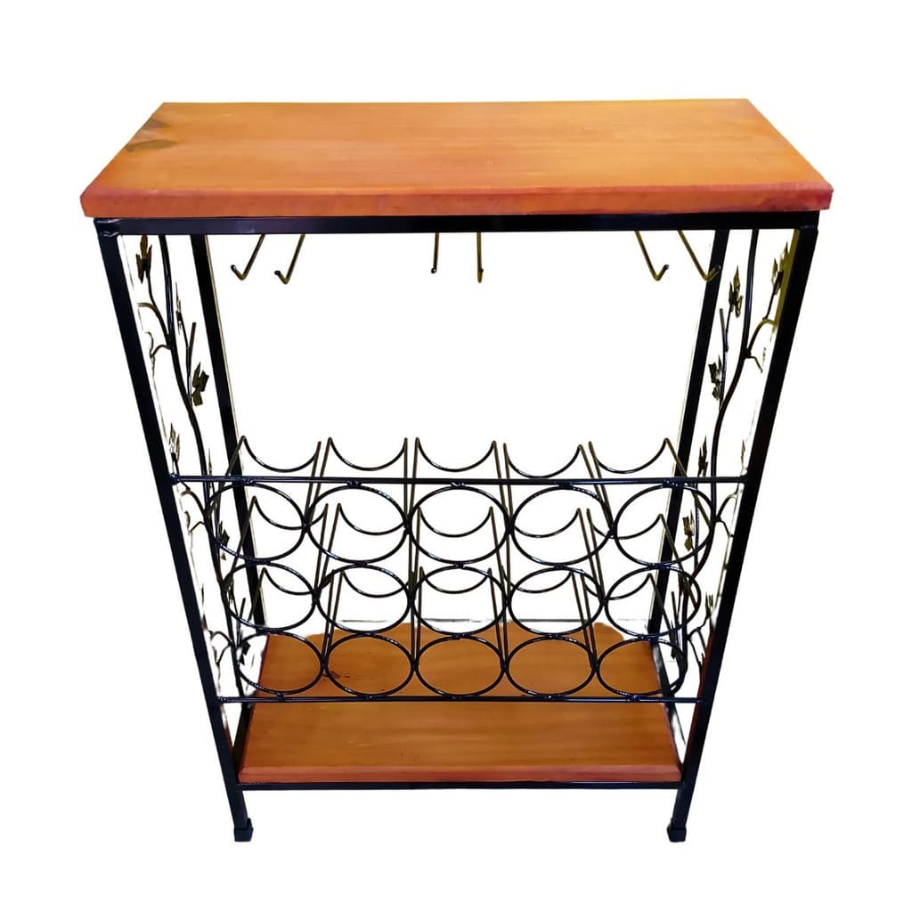 Adega para Vinhos com Bancada Superior — Estrutura em Ferro, Pintura Premium