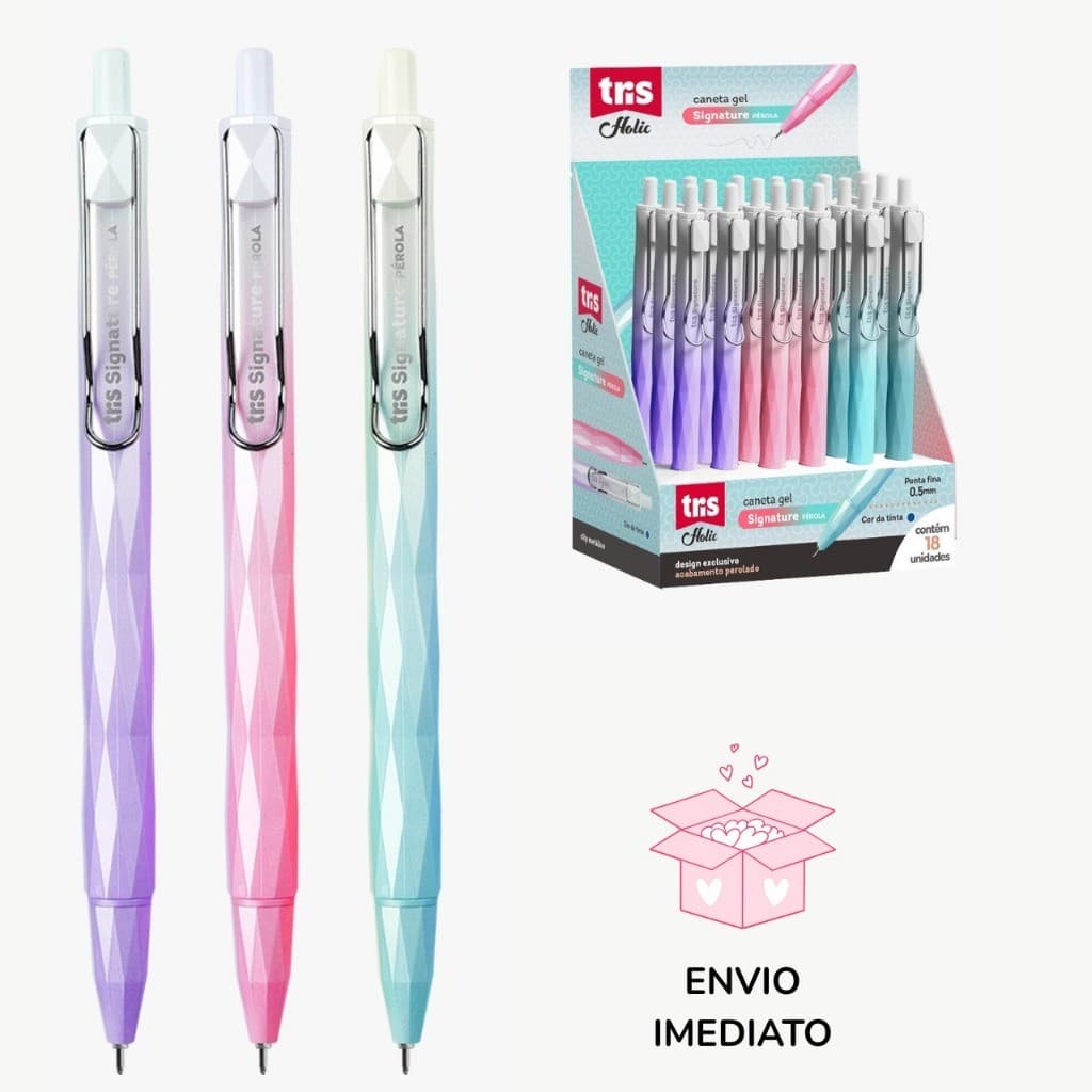 Caneta Gel Degrade Holic Fancy - 0.5mm - Tris - Caneta Gel Profissional e Escolar