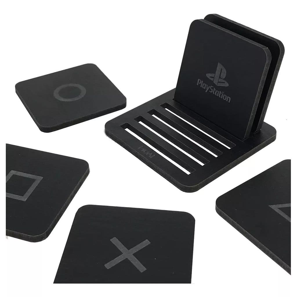 Jogo De Porta Copos Gamer Ps4 Ps5 Playstation 6 Pçs Com Suporte