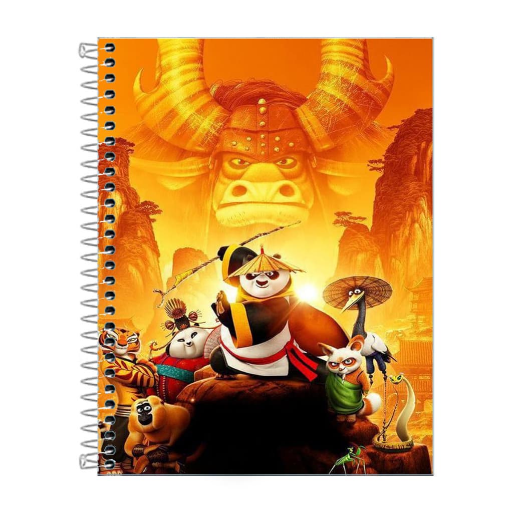 Caderno Capa dura Kung Fu Panda 1 ou 10 Matérias