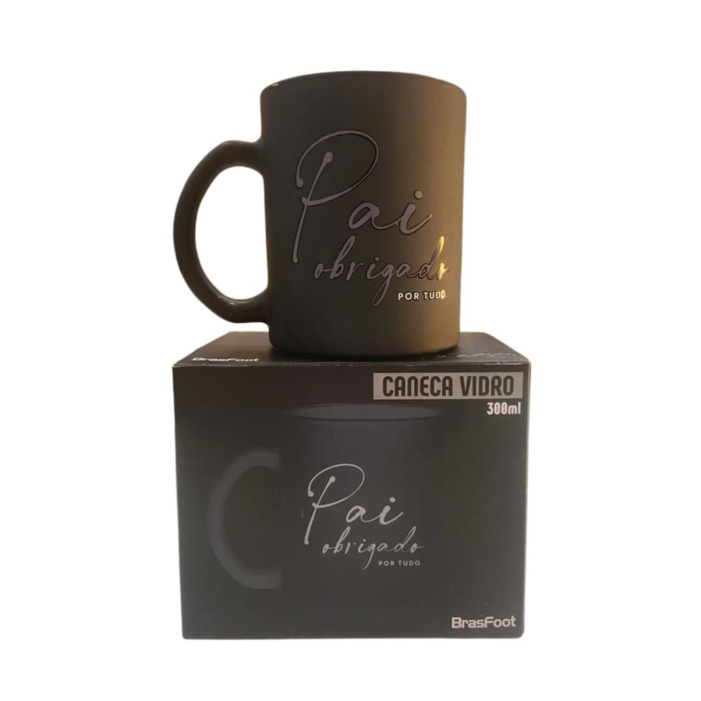 Caneca De Vidro Diamond 300ml Pai Obrigado Por Tudo
