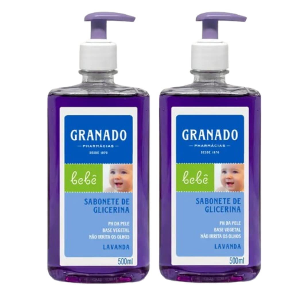 Kit 2 Sabonete Líquido Granado Bebê 500ml Lavanda