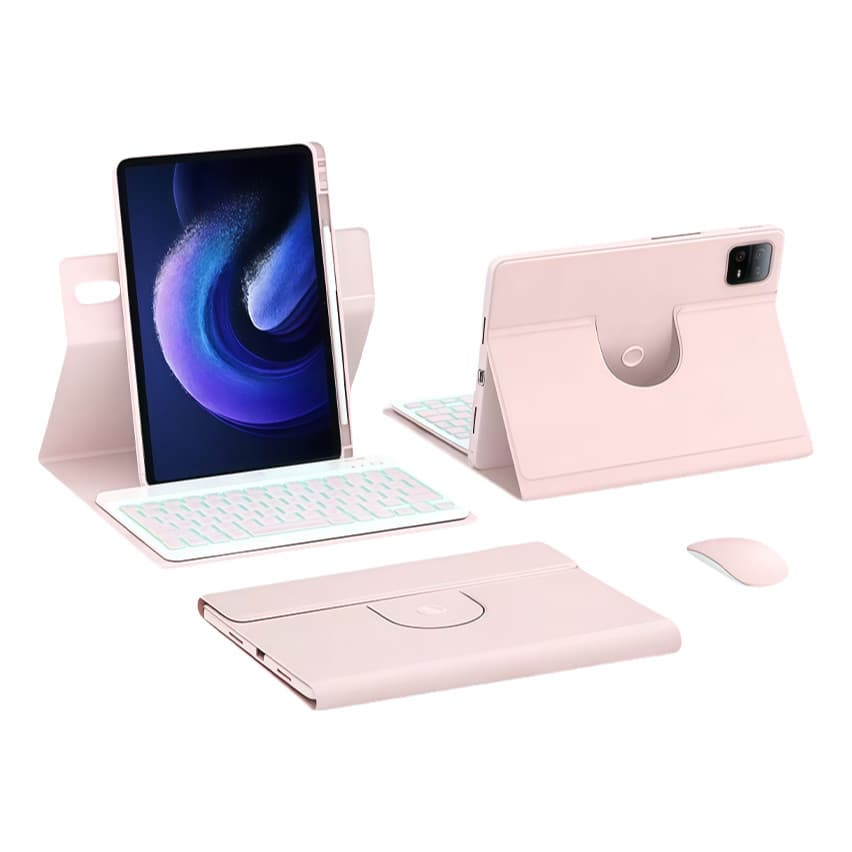 Kit Capa Giratória 360° iPad 11 A16 Air6 M2 M3 Air3/4/5 Pro10.5 Teclado ABNT2 Bluetooth + Mouse