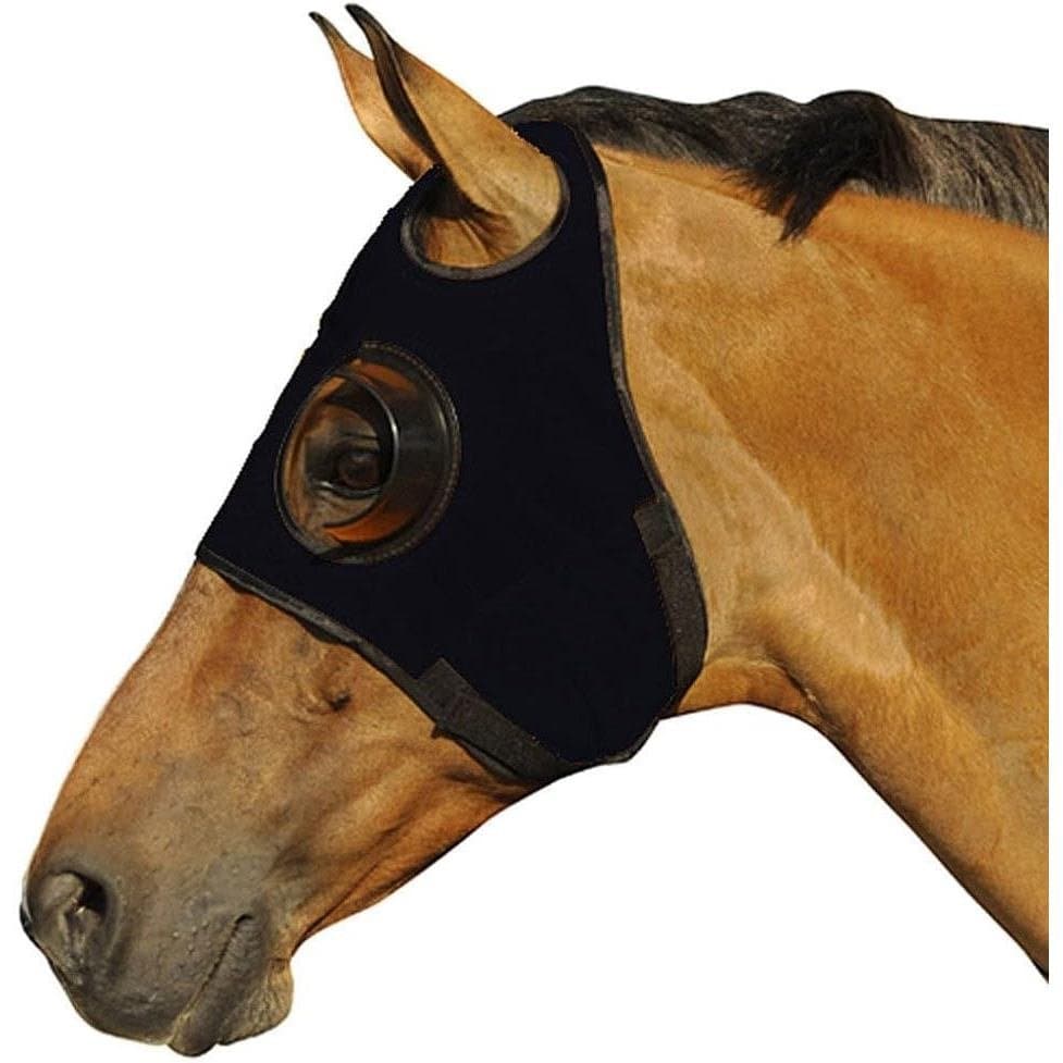 Máscara para Cavalo Intrepid International - Capuz com Protetores Oculares de 1/4 de Copa para Corridas e Treinamento, M
